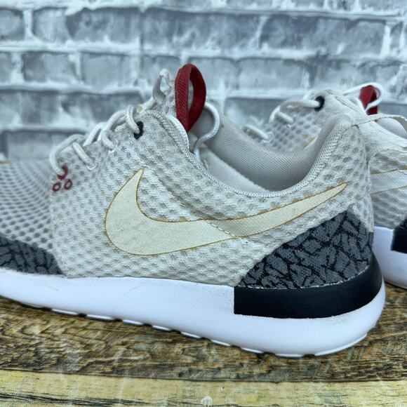 Nike Roshe One BR Triple White Jordan 3 Cement Custom 718552-110 Mens Size 8.5 - Picture 9 of 13